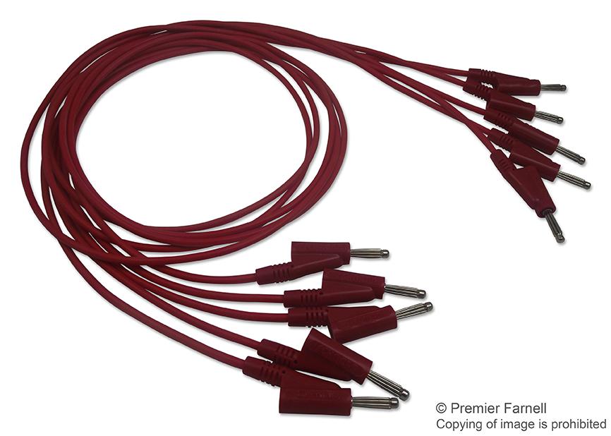 HZ10R SILICON TEST LEAD SET, RED, 1M, PK5 ROHDE & SCHWARZ