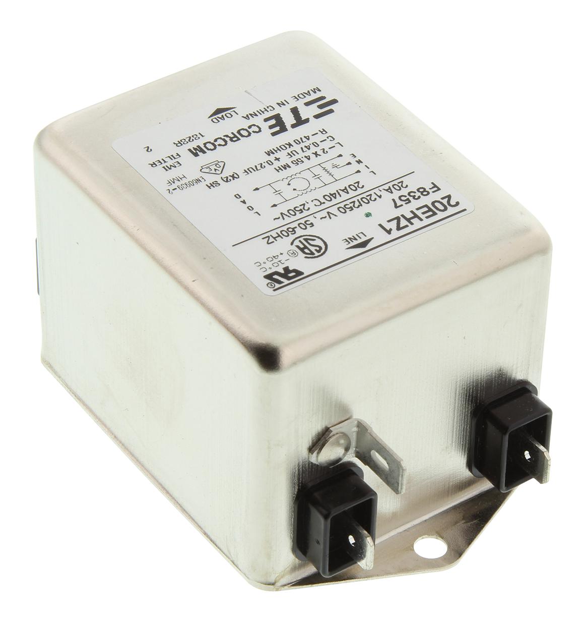 20EHZ1 FILTER, POWER LINE, MEDICAL, 20A, 250VAC CORCOM - TE CONNECTIVITY