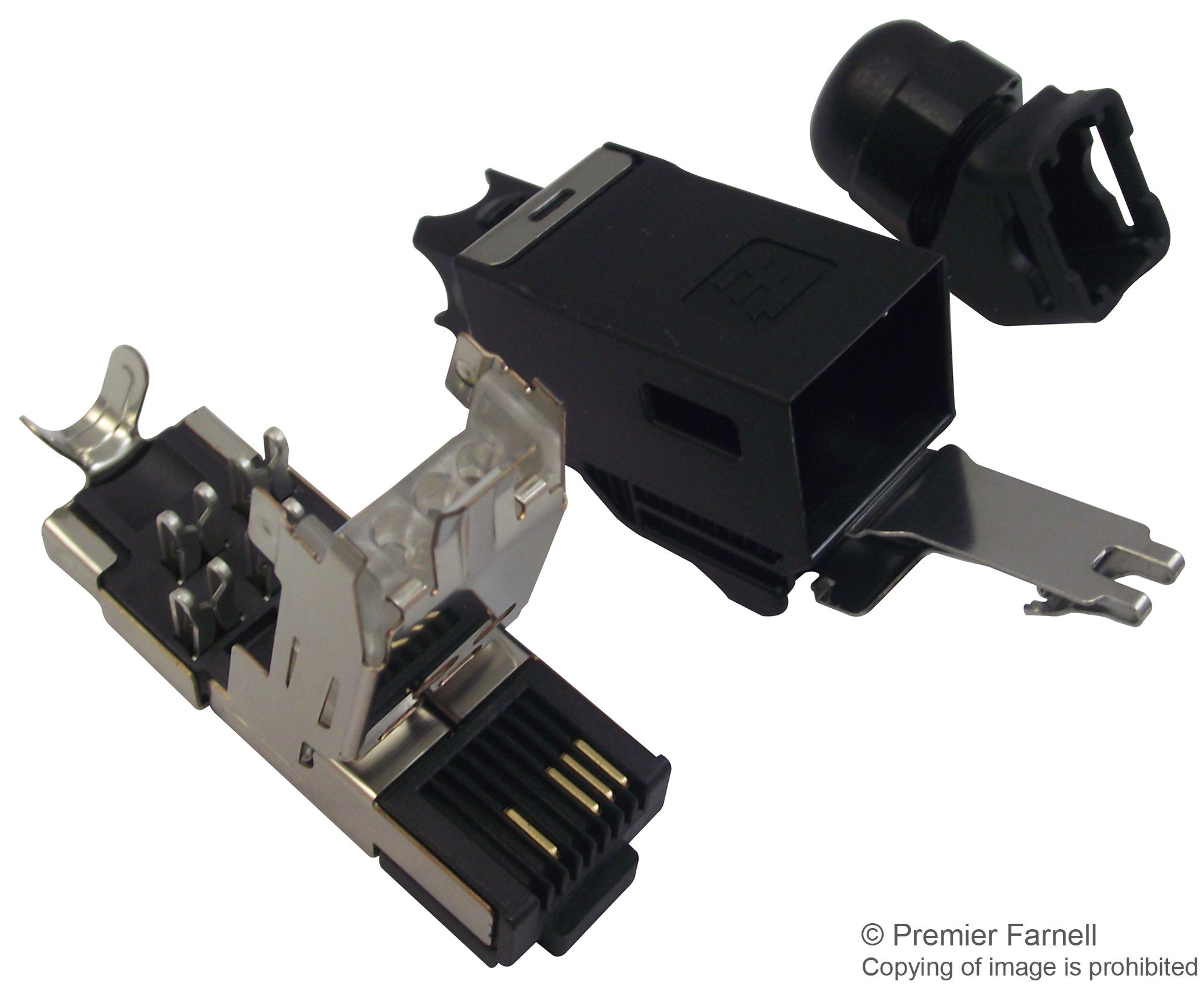 1987236-1 SEALED ETHERNET, RJ45, PLUG, 4POS, CABLE TE CONNECTIVITY