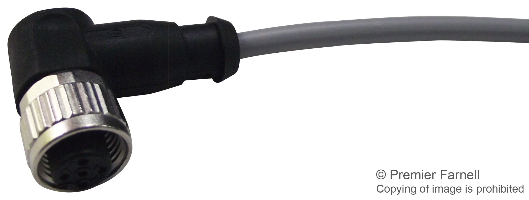 21 34 870 0383 010 SENSOR CORD, 3P, M12 RCPT-FREE END, 1M HARTING