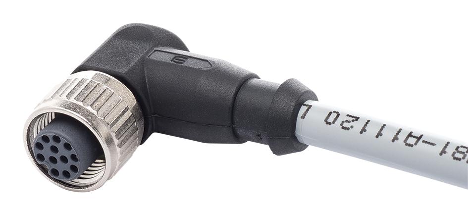 21 34 870 0C79 010 SENSOR CORD, 12P, M12 RCPT-FREE END, 1M HARTING