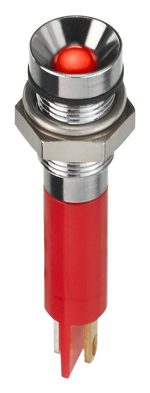 Q6R1CXXR12E LED INDICATOR, PANEL, 6MM, RED, 12VDC APEM