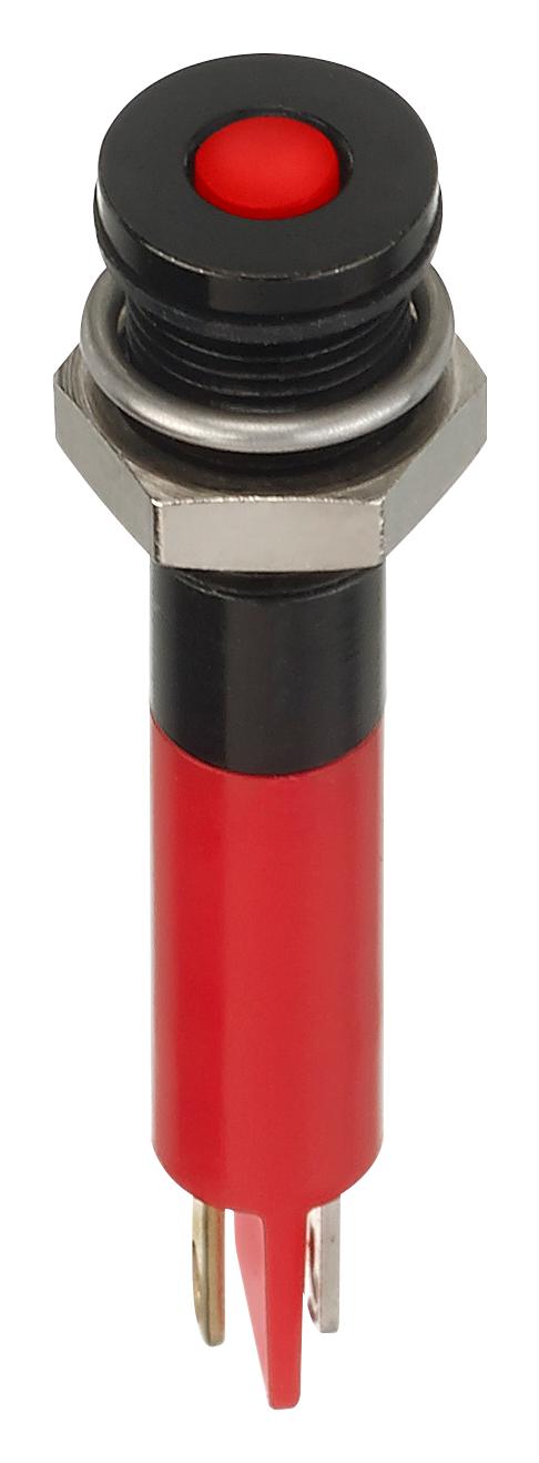 Q6F1BXXR12E LED INDICATOR, PANEL, 6MM, RED, 12VDC APEM