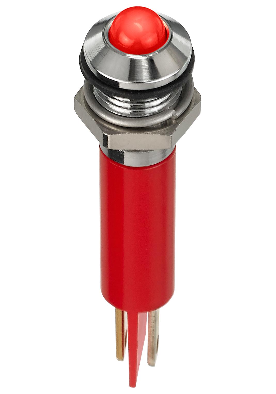 Q8P1CXXR24E LED INDICATOR, PANEL, 8MM, RED, 24VDC APEM