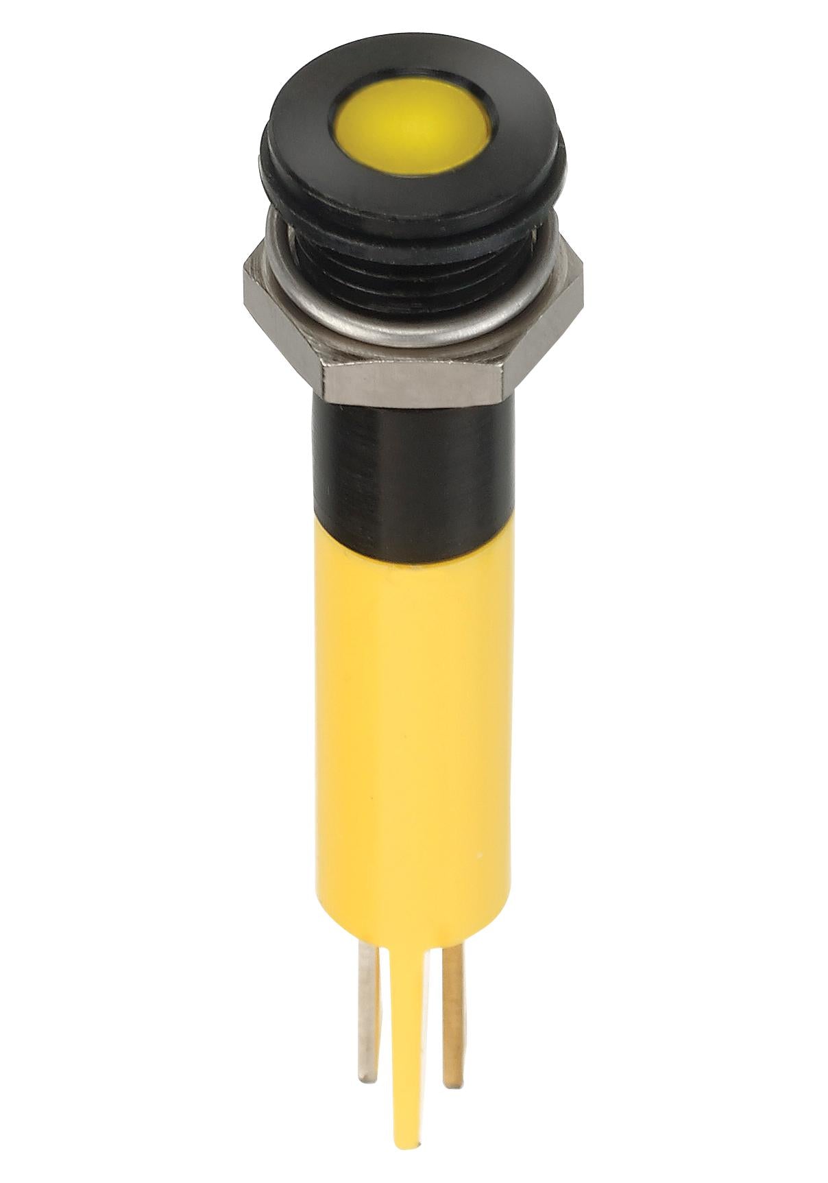 Q8F1BXXY12E LED INDICATOR, PANEL, 8MM, YELLOW, 12VDC APEM