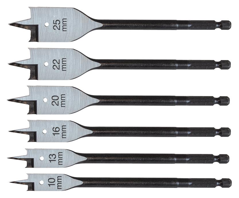 T2942P DRILL BIT SET, 10/13/16/20/22/25MM, 6PCS CK TOOLS