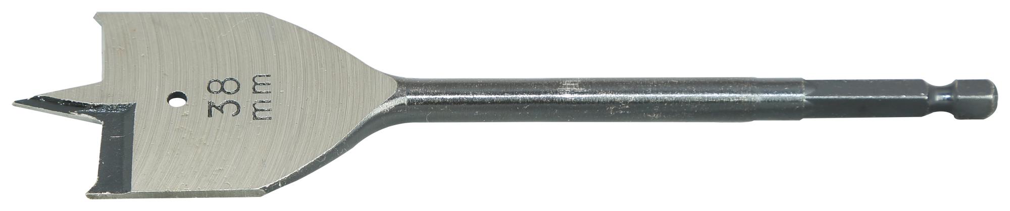 T2942-38 FLAT DRILL BIT, E6.3 DRIVE, 38MM, 160MM CK TOOLS
