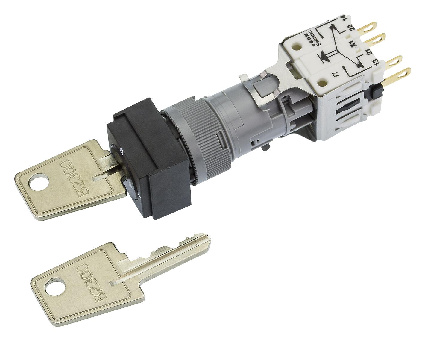 911F.401-00+200-4001-00 KEYSWITCH 2 POS MAINT 1C/O 250V, 5A SQR EAO