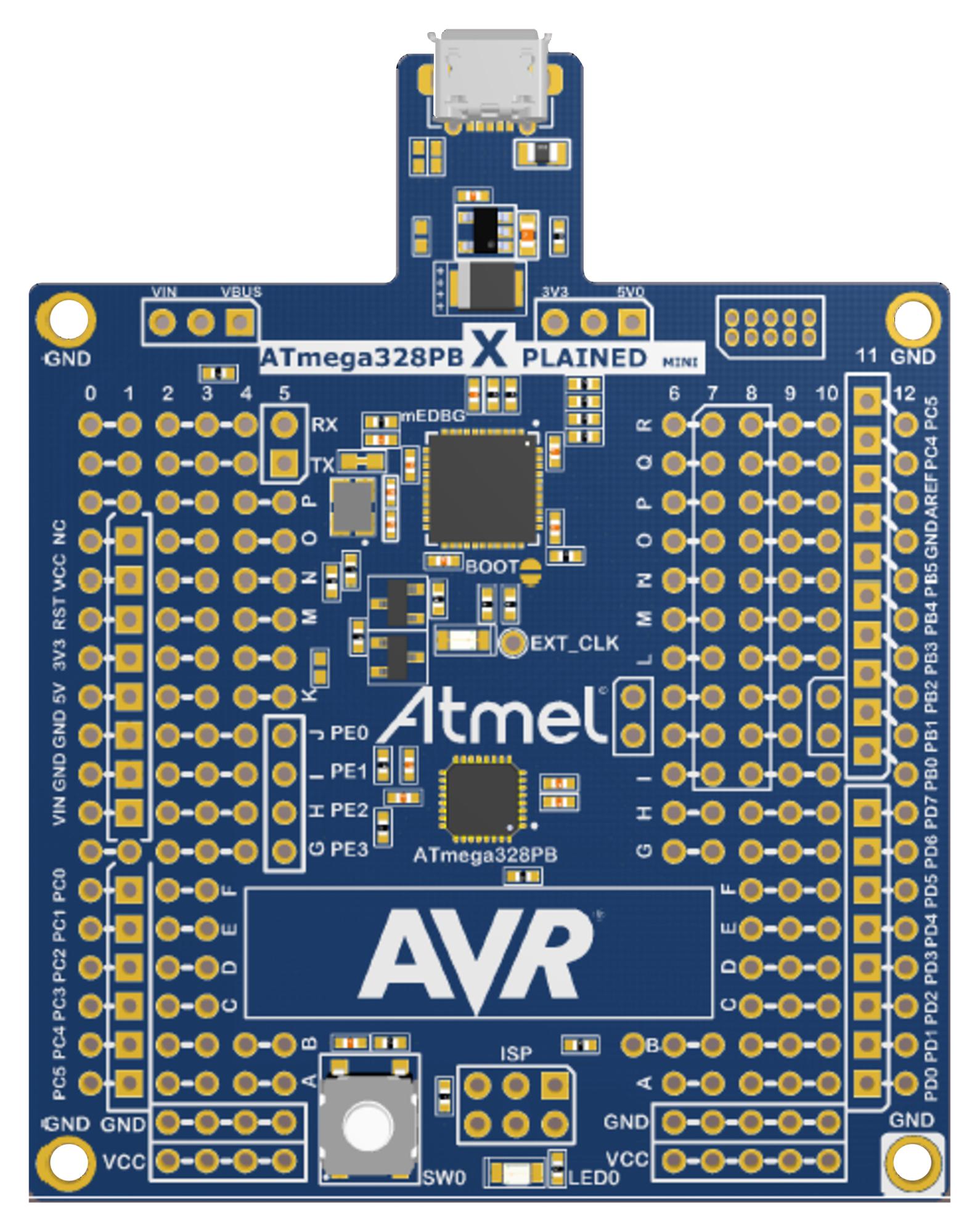 ATMEGA328PB-XMINI EVALUATION BOARD, MICROCONTROLLER MICROCHIP