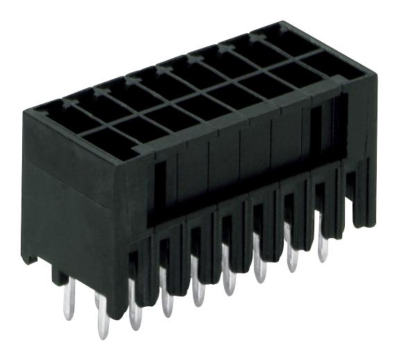 713-1411 TERMINAL BLOCK, HEADER, 22POS, VERT, BLK WAGO