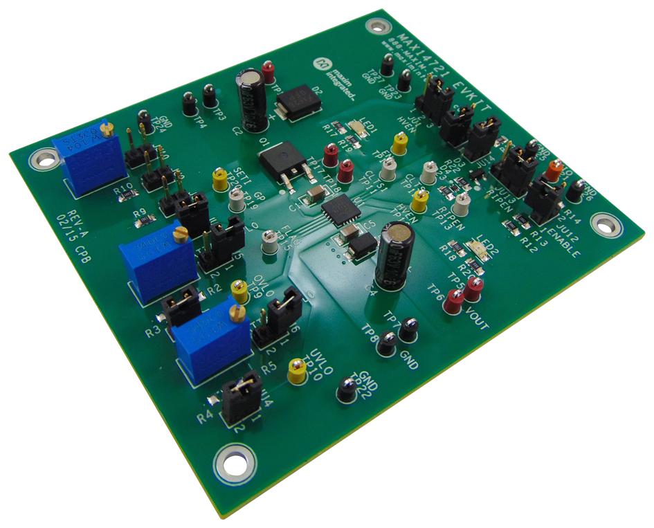 MAX14721EVKIT# EVALUATION BOARD, OV/UV/OC PROTECTION MAXIM INTEGRATED / ANALOG DEVICES