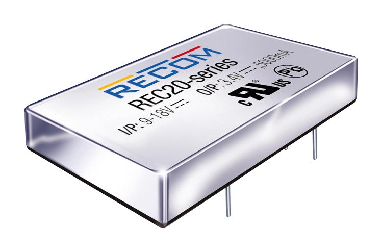REC20-2415S DC-DC CONVERTER, 15V, 1.34A RECOM POWER