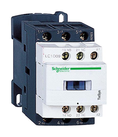 LC1D09N7 CONTACTOR, 3PST-NO, 415VAC, DIN RAIL SCHNEIDER ELECTRIC