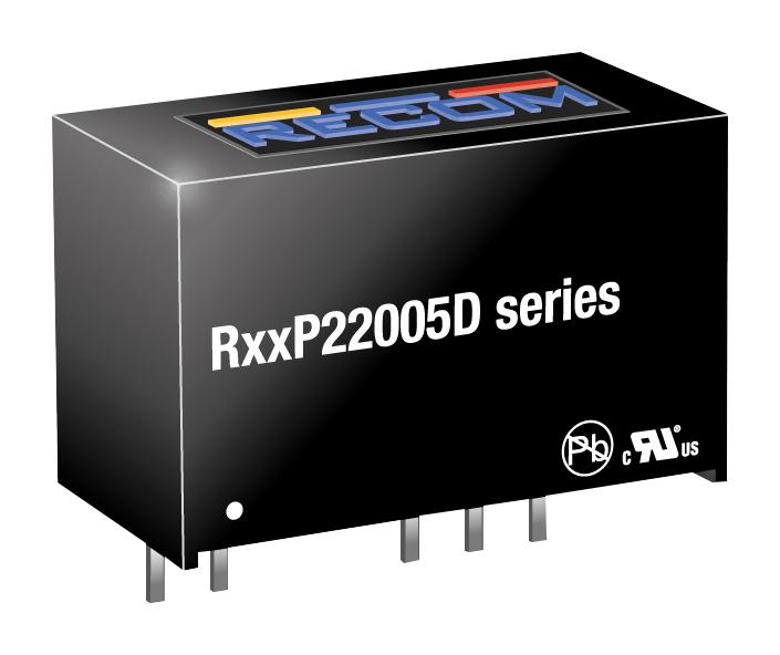 R05P22005D DC-DC CONVERTER, 2 O/P, 2W RECOM POWER