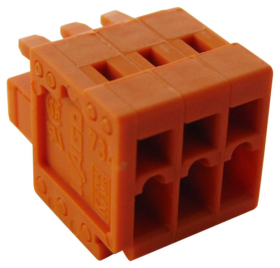 734-203 TERMINAL BLOCK, PLUGGABLE, 3POS, 14AWG WAGO