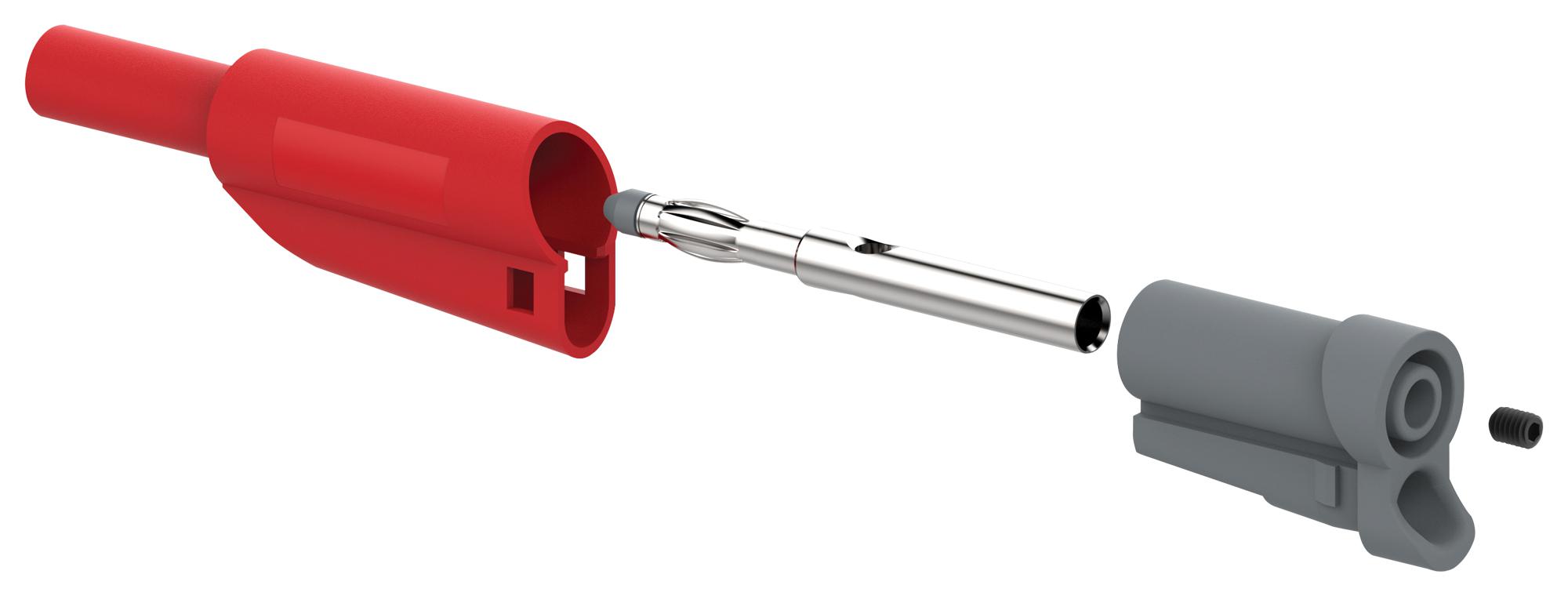 76-1280 BANANA PLUG, STACKING, 4MM, 36A, RED TENMA