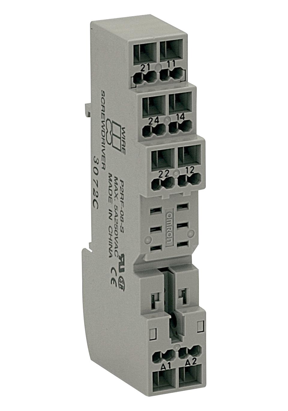 P2RF-08-S RELAY SOCKET, 8P, DIN RAIL, SCREW CLAMP OMRON
