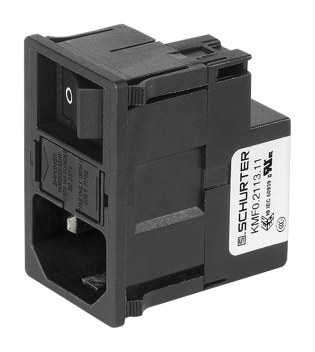 KMF0.2113.11 POWER ENTRY MOD, PLUG, 1A, 250VAC, PANEL SCHURTER
