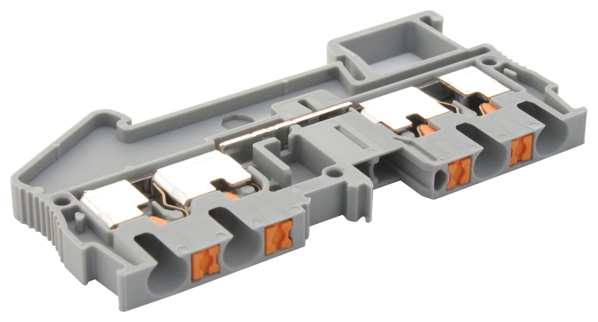 PT 2,5-QUATTRO TERMINAL BLOCK, DIN RAIL, 4POS, 12AWG PHOENIX CONTACT