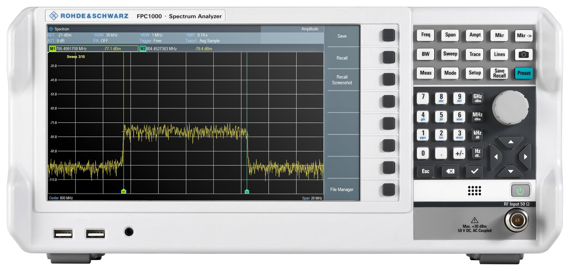 FPC1000 + FPC-B3 (FPC-P3) SPECTRUM ANALYZER, 5 KHZ TO 3 GHZ ROHDE & SCHWARZ