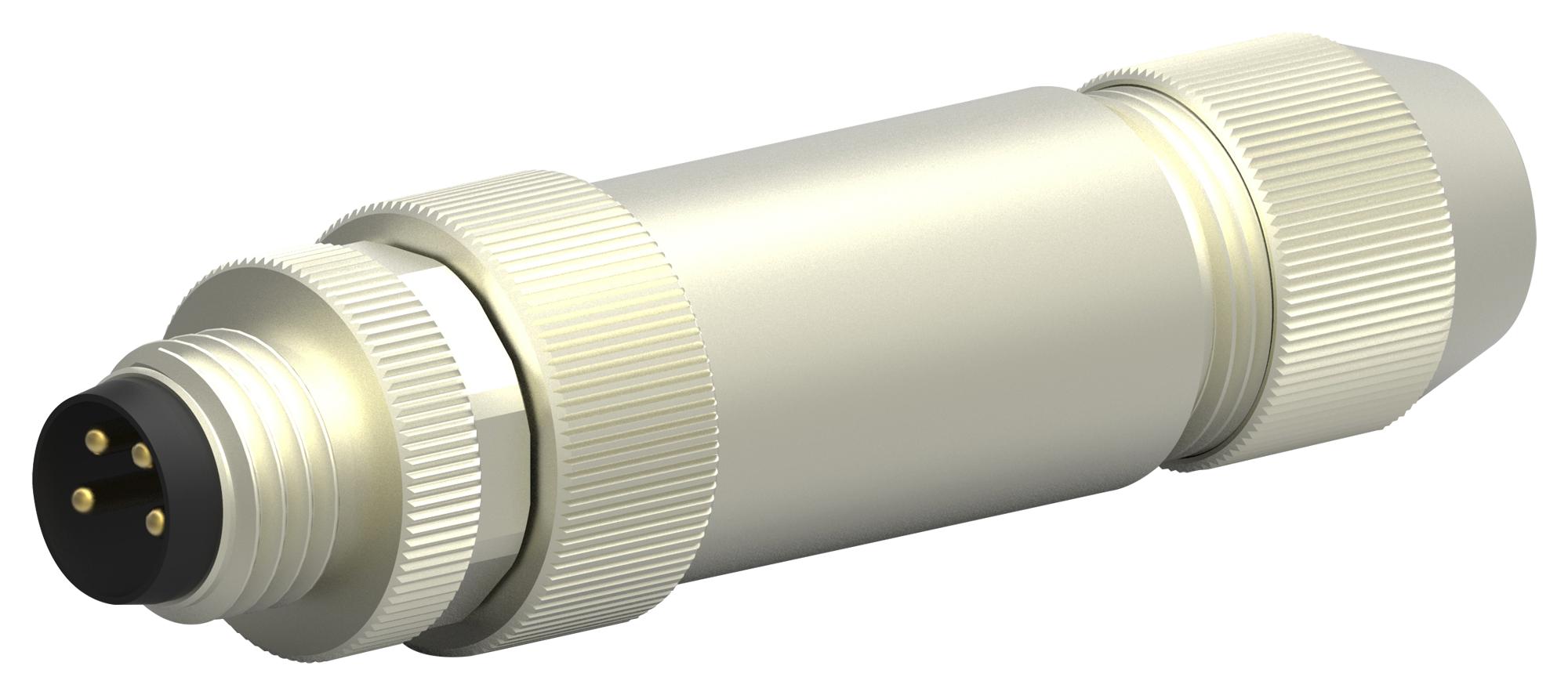 T4111011081-000 SENSOR CONNECTOR, M12, PLUG, 8POS TE CONNECTIVITY