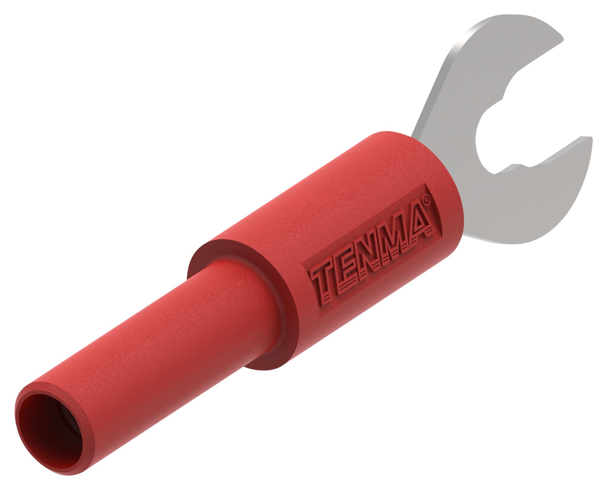 76-079 ADAPTER, BANANA JACK - SPADE LUG, RED TENMA