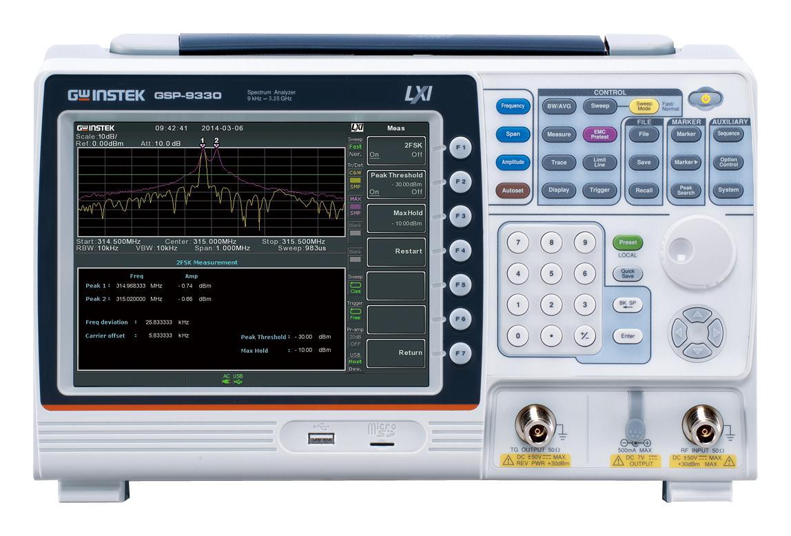 GSP-9330 TG SPECTRUM ANALYZER W/TG, 9KHZ - 3.25GHZ GW INSTEK