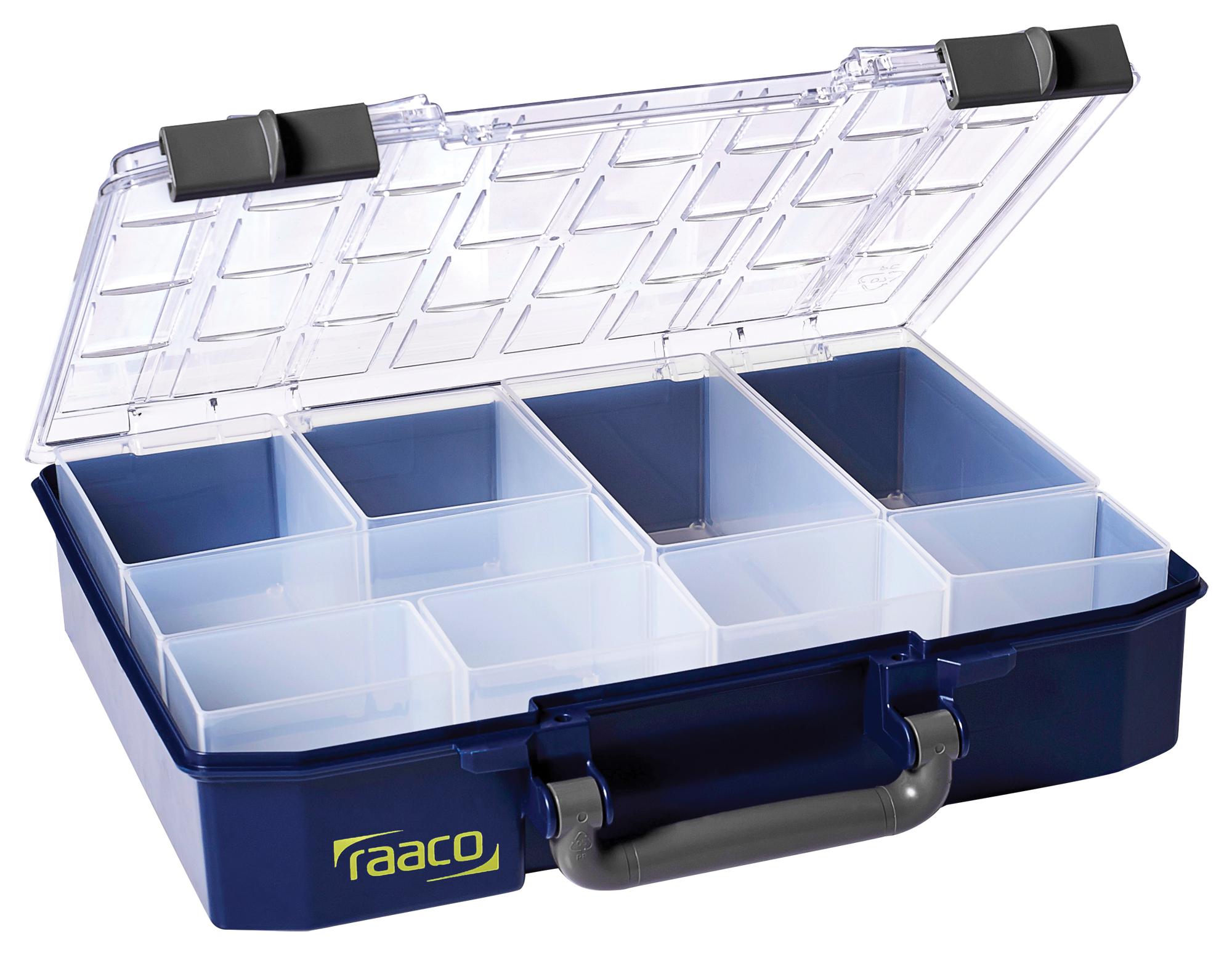 143608 PROMO BOX, 9 CELL, 278 X 79 X 337MM, BLUE RAACO