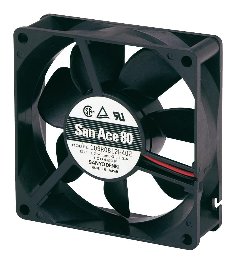 109R0824S4D01 AXIAL FAN, 80MM, 24VDC, 42.4CFM, 34DBA SANYO DENKI