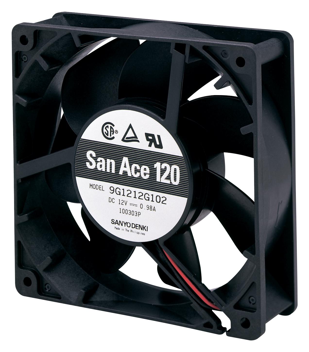 9G1224E1D011 AXIAL FAN, 120MM, 24VDC, 118CFM, 46DBA SANYO DENKI