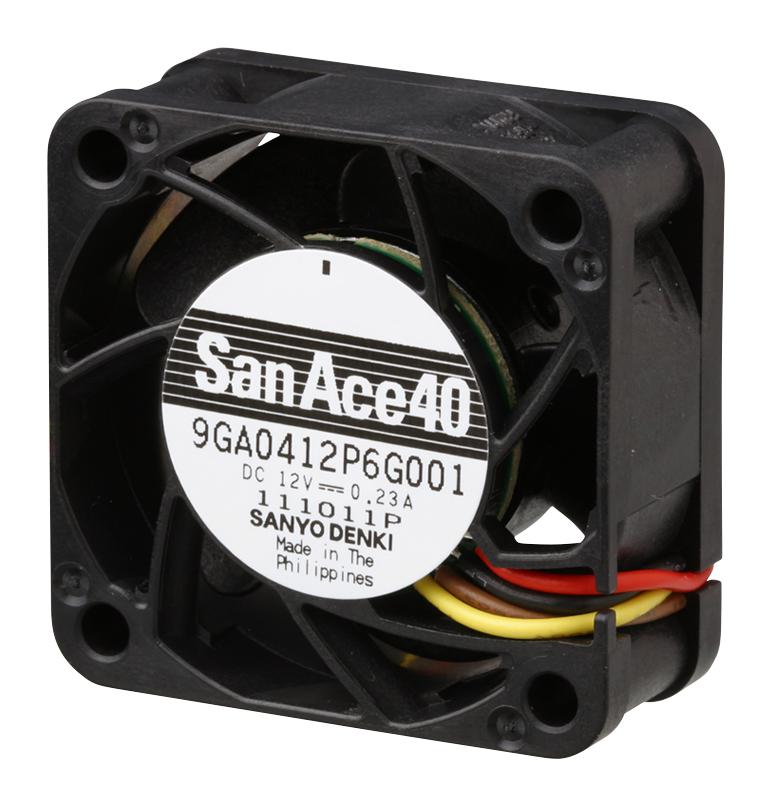9GA0412P6G001 AXIAL FAN, 40MM, 12VDC, 14.8CFM, 47DBA SANYO DENKI