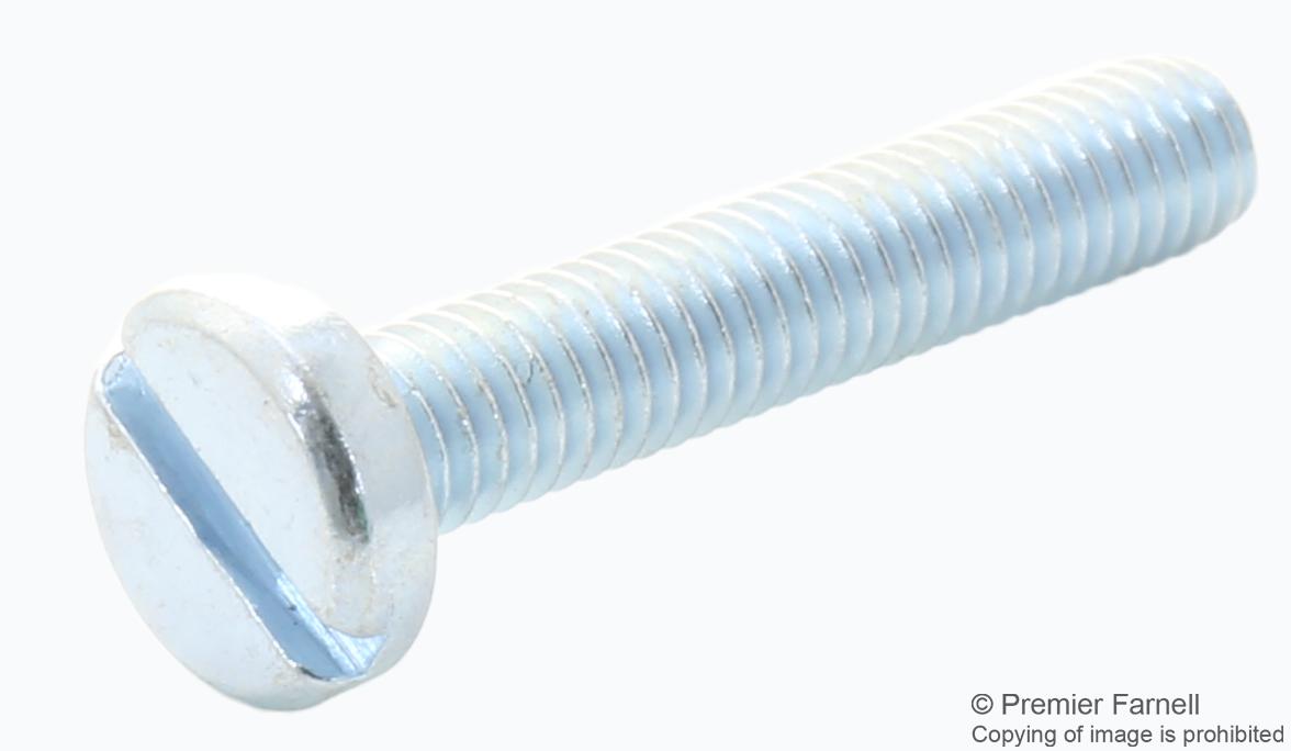 M3.5 20 PSSTMC Z100 PAN HEAD SLOTTED SCREW, STEEL, M3.5 TR FASTENINGS