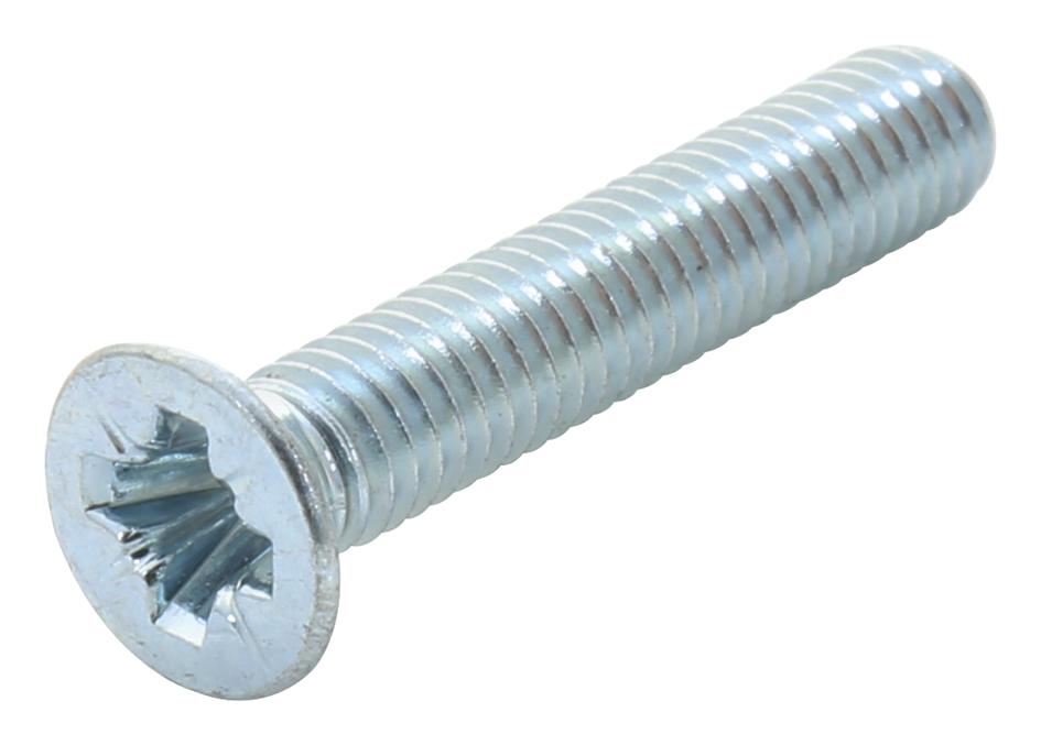 M2.510KRSTMCZ100- POZI CSK HEAD MACHINE SCREW, STEEL, M2.5 TR FASTENINGS