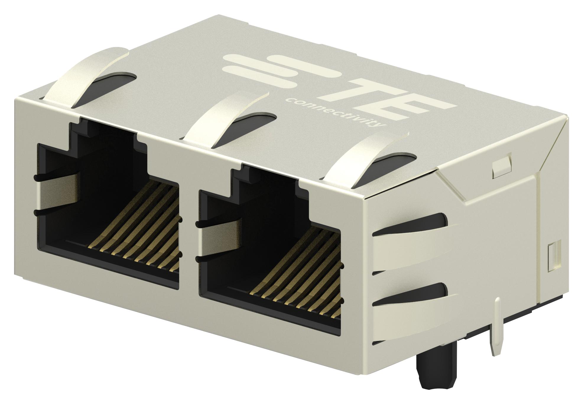 2301996-1 RJ45 CONNECTOR, JACK, 8P8C, 2PORT, TH TE CONNECTIVITY