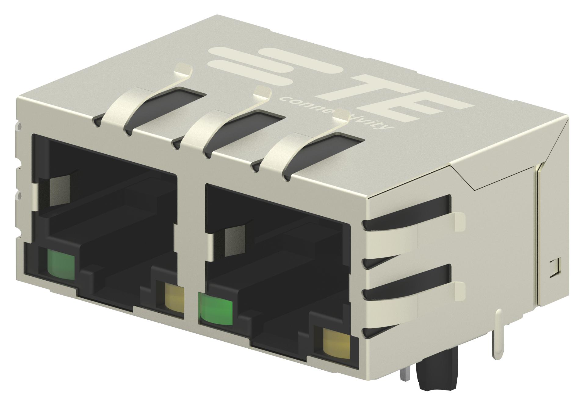 2301996-8 RJ45 CONNECTOR, JACK, 8P8C, 2PORT, TH TE CONNECTIVITY