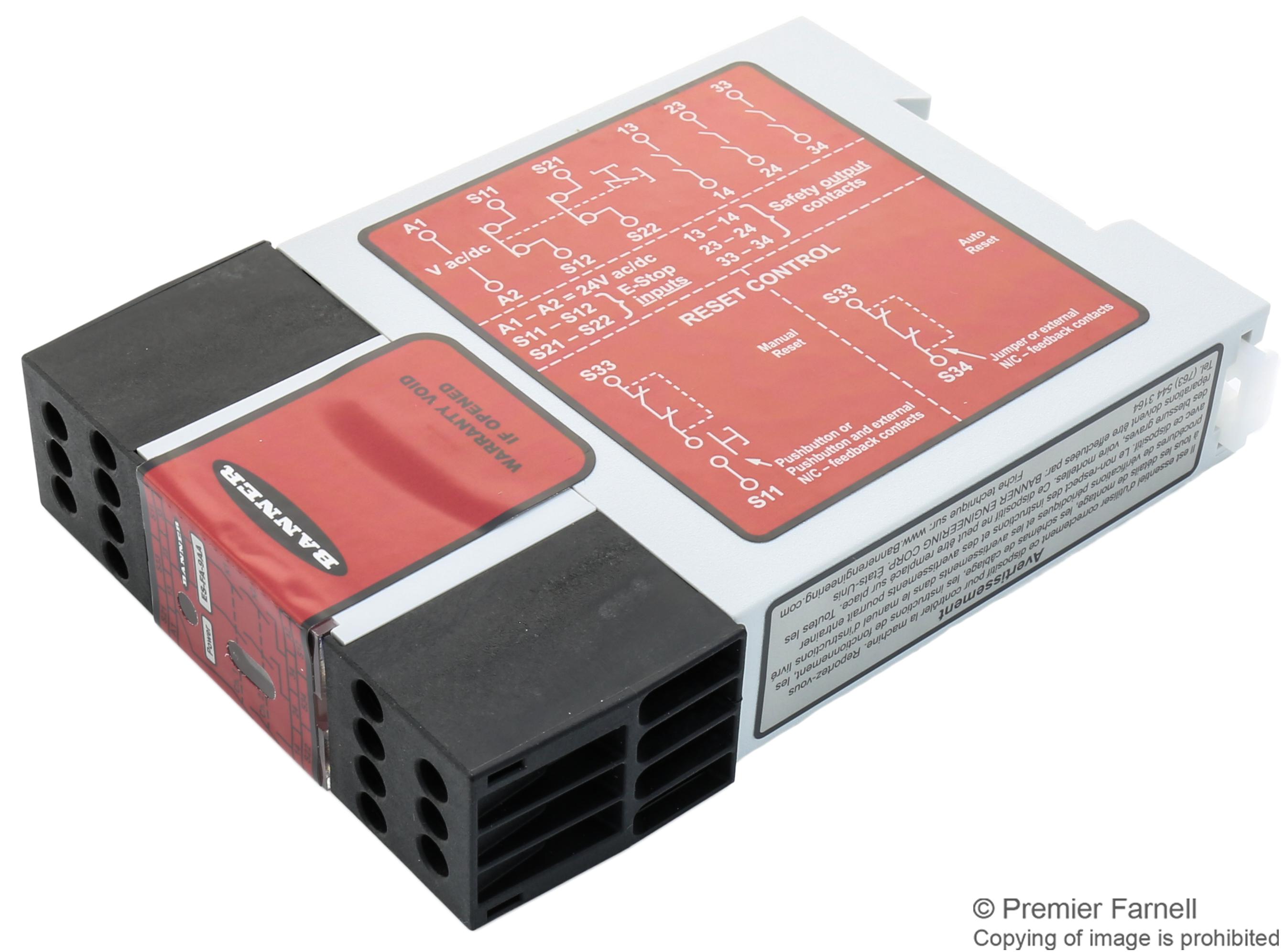 ES-FA-9AA SAFETY RELAY, 3PST-NO, 250V, 6A BANNER ENGINEERING