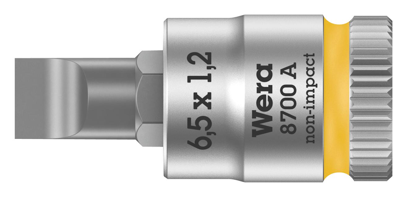 8700 1.2 X 6.5MM BIT SOCKET, SLOTTED, 1.2X6.5MM, 28MM WERA
