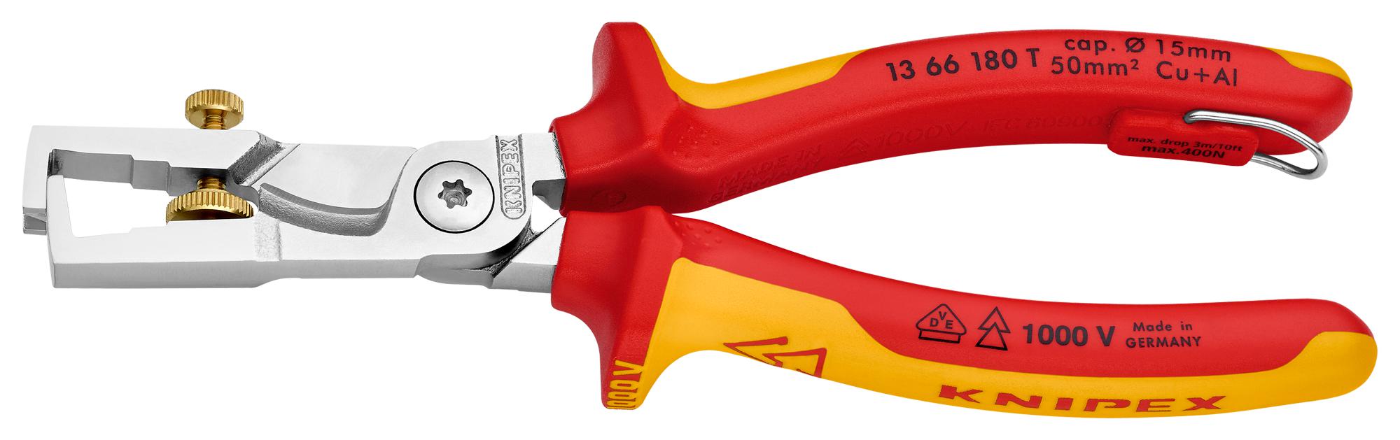 13 66 180 T STRIPPER PLIER, 180MM, 7AWG KNIPEX