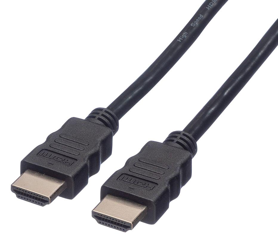 11.04.5543 AUDIO CABLE, HDMI A PLUG, 3M, BLACK ROLINE