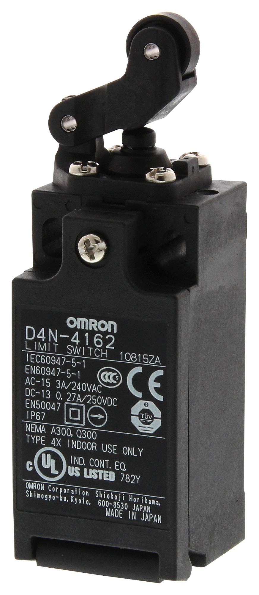 D4N4162 LIMIT SWITCH, SPST-NC/NO, 240VAC, 3A OMRON