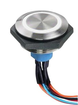 AV5712F102074BK ILLUM PB SW, SPDT, 1A, 30VDC, WIRE LEAD APEM