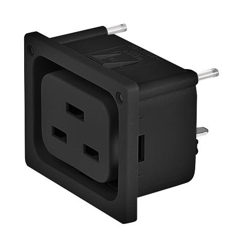 3-104-614 IEC OUTLET J, 16A, 250VAC, THT, PANEL SCHURTER