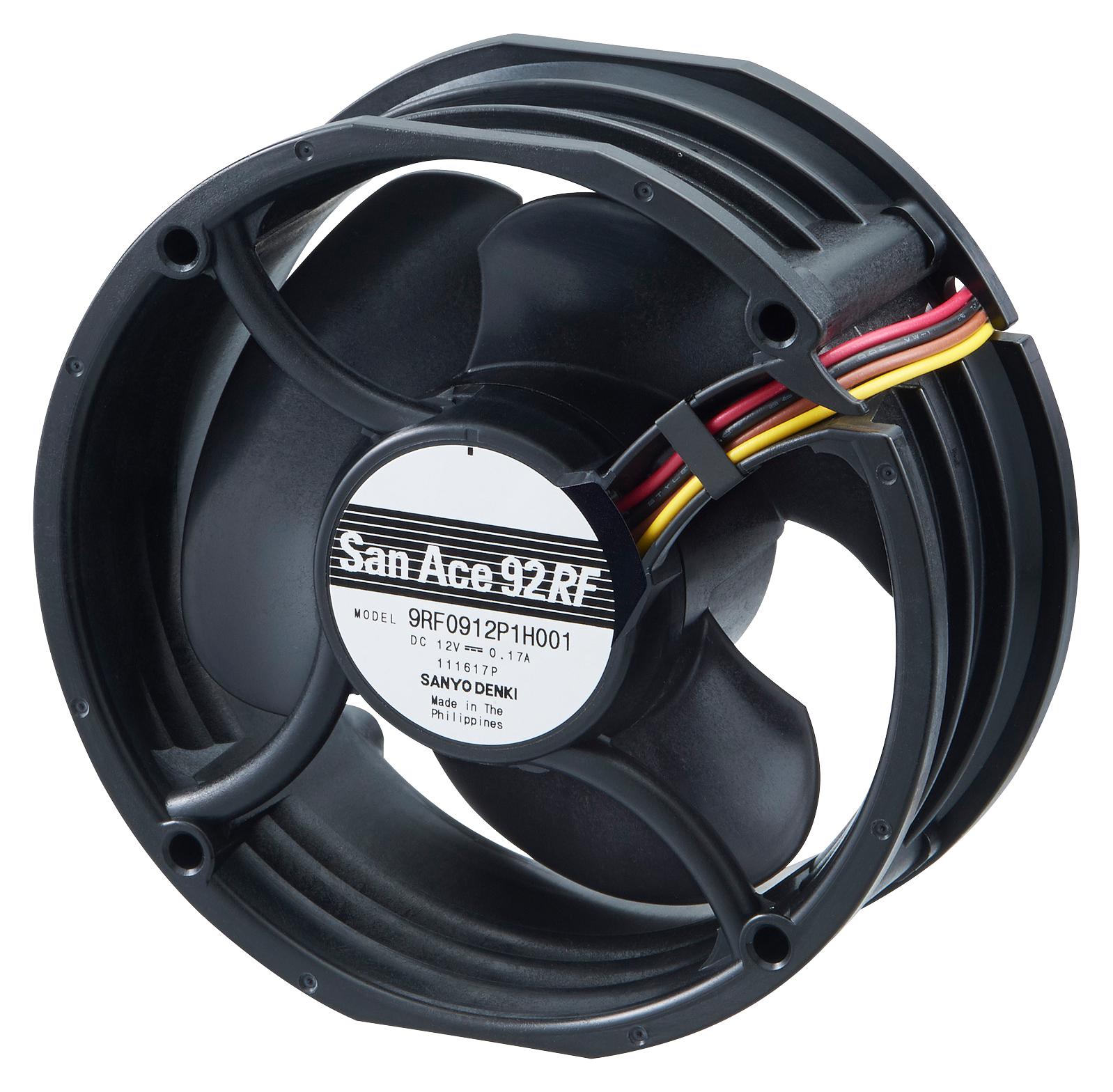 9RF0924P1H001 AXIAL FAN, 92MM, 24VDC, 42.4CFM, 39DBA SANYO DENKI