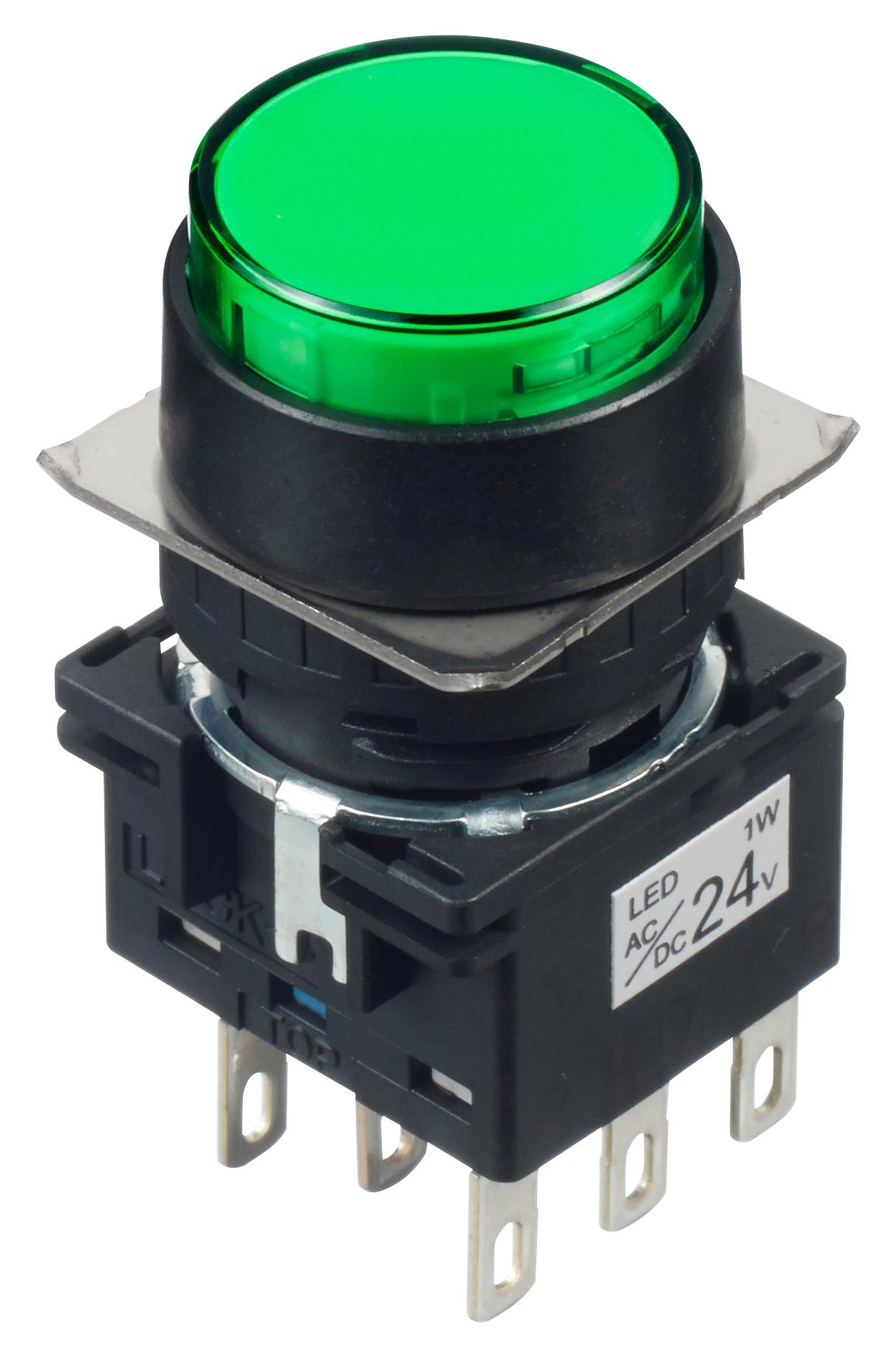 LB1L-A1T64G PB SWITCH, DPDT, 24VAC/DC, SOLDER, GREEN IDEC