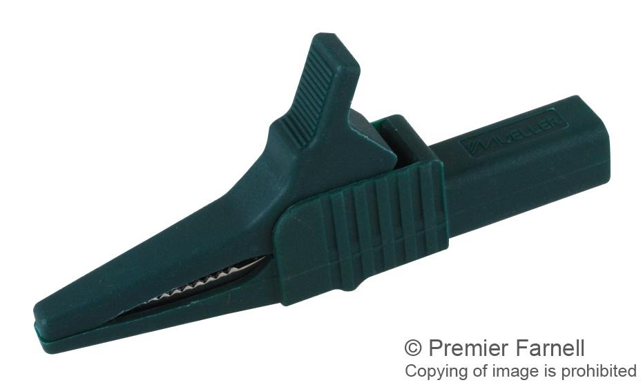 BU-65-5 ALLIGATOR CLIP, STEEL, 30A, 19MM, GREEN MUELLER ELECTRIC