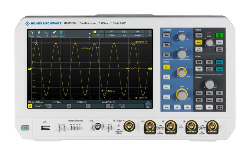 RTM3004+RTM-B2410+RTM-B1 (RTM3K-104M) DIGITAL OSC, MSO, 1GHZ, 4+16 CH, 3YEAR ROHDE & SCHWARZ