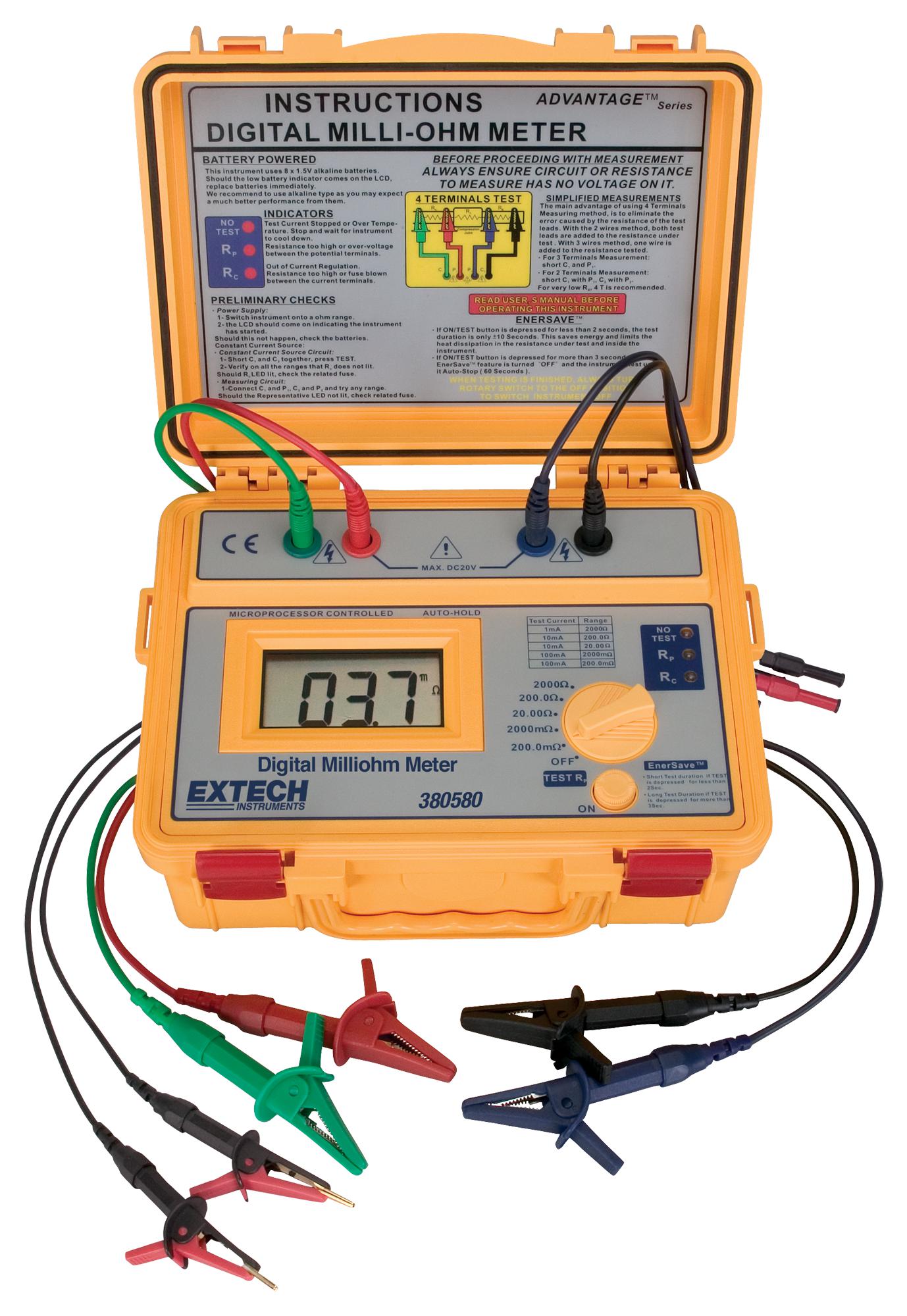 380580 DIGITAL MILLIOHM METER, 0.2-2000 OHM EXTECH INSTRUMENTS
