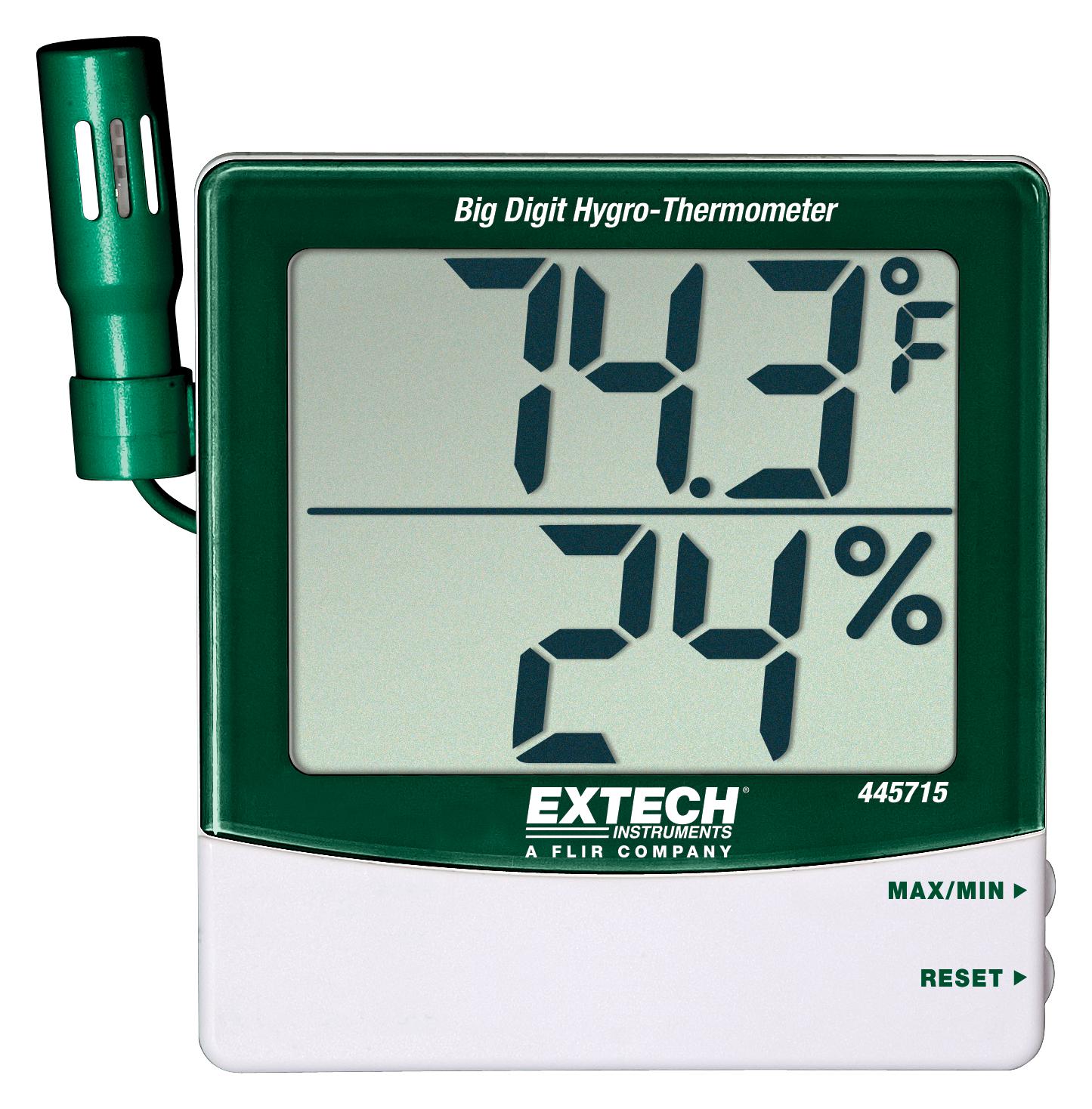 445715 BIG DIGIT HYGRO-THERMOMETER, 10% - 99%RH EXTECH INSTRUMENTS