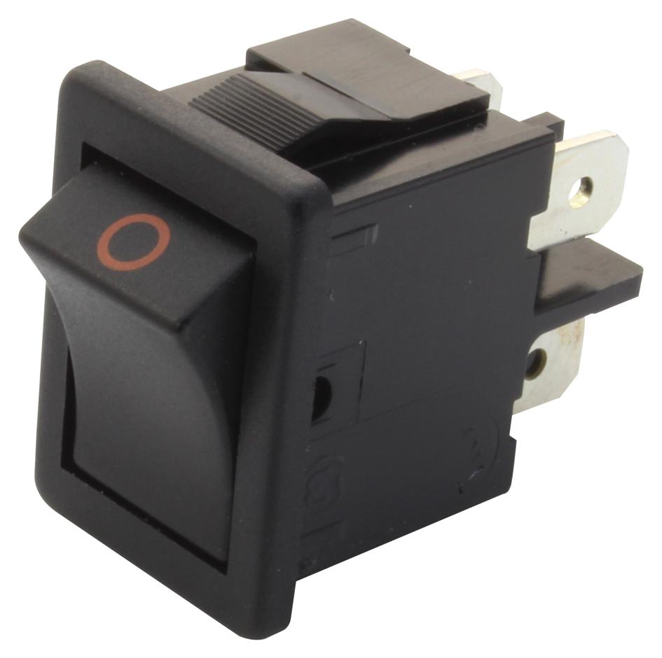 01852.1102-00 ROCKER SWITCH, DPST, 4A, 250VAC, BLACK MARQUARDT