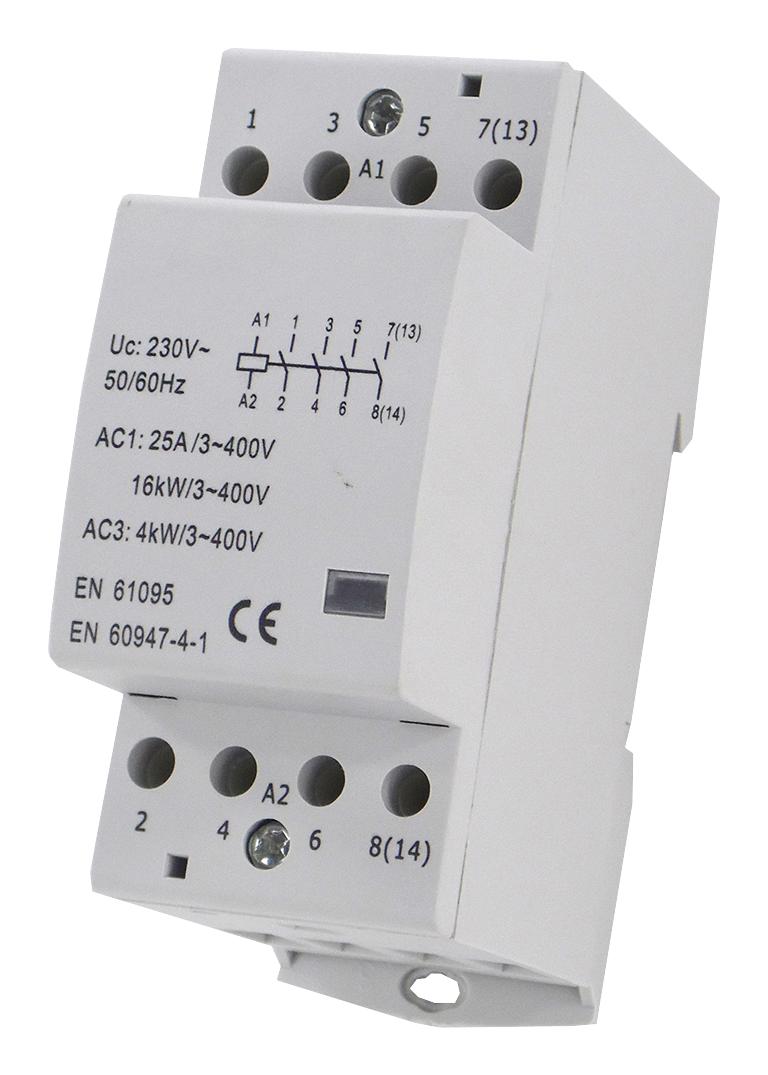 MCEUC2-25-4P MODULAR CONTACTOR, 4PST-NO, 25A, 230VAC MULTICOMP